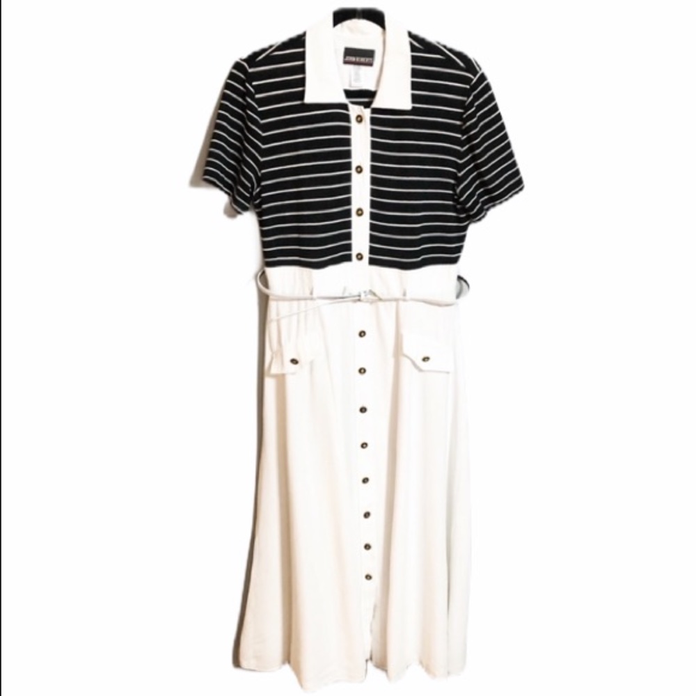 Vintage Black & White Maxi Dress